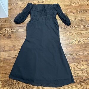 Elegant Black Lace Off-Shoulder Dress